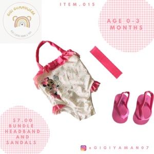 **GIGI GUMMYWEAR** Bundle Baby Swimsuit, beach sandals & headband